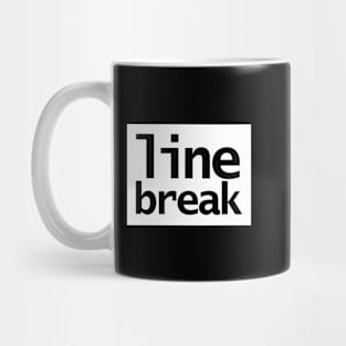 Line Break Typography White Background Mug